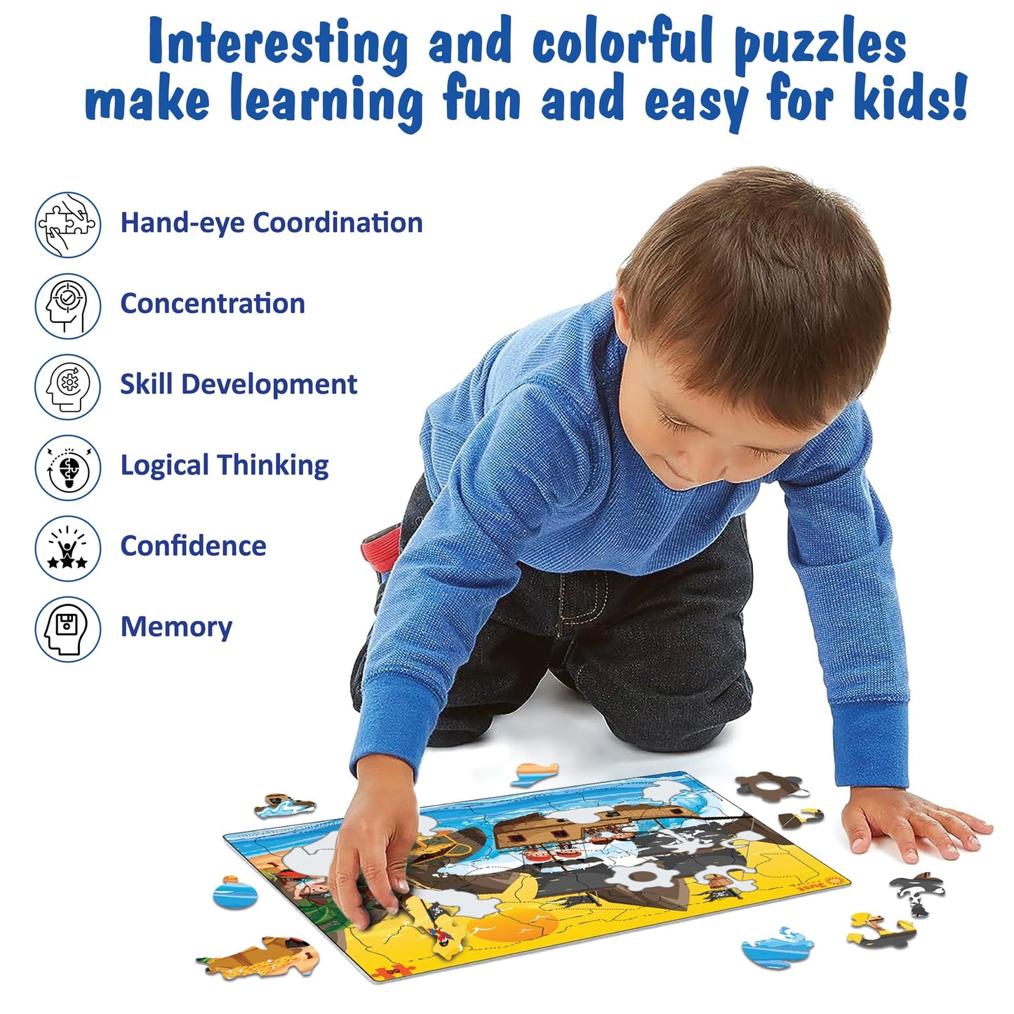 Just Smarty Toddler Jigsaw Puzzle – Pirates, 56 Pieces for Ages 3–6 | Educational Toy