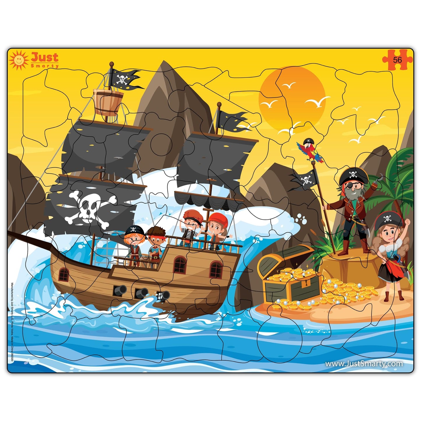 Just Smarty Toddler Jigsaw Puzzle – Pirates, 56 Pieces for Ages 3–6 | Educational Toy