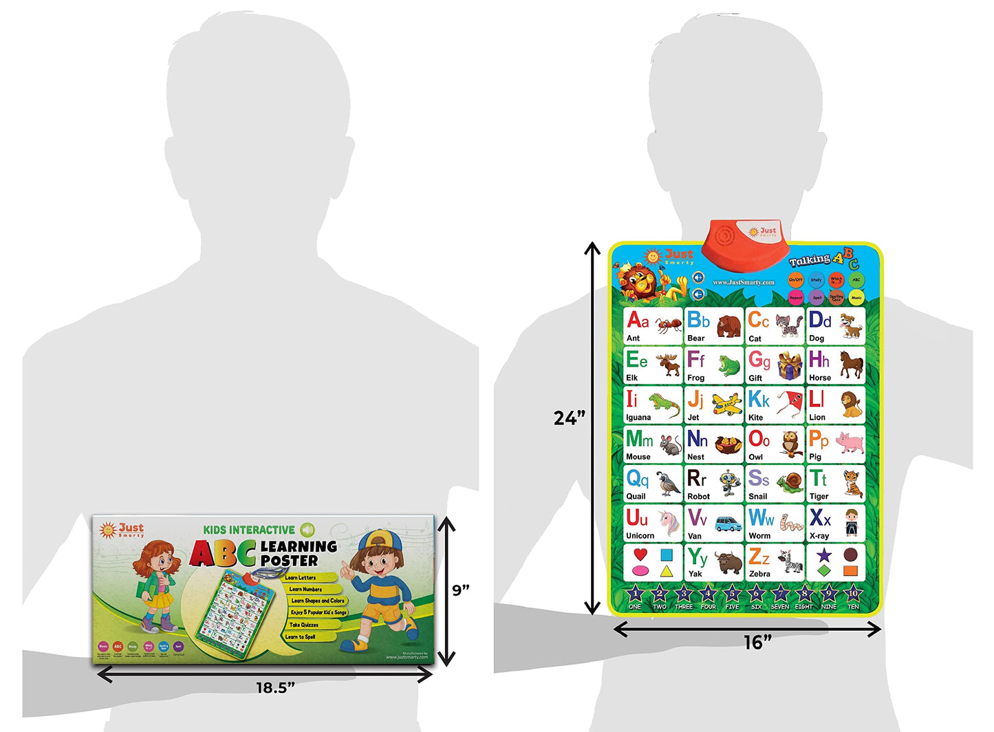 Just Smarty Interactive Alphabet Poster for Toddlers — Learning & Music Toys (2+)