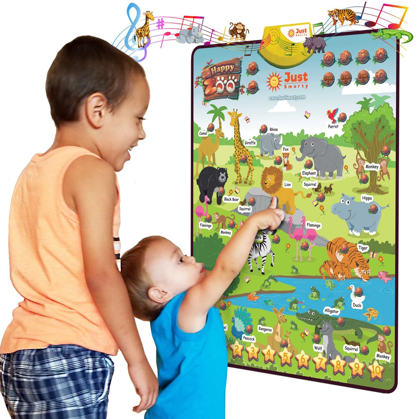 Just Smarty Zoo Animals Toddler Learning Toys | Sounds, Counting & Memory Games | Ages 3-6