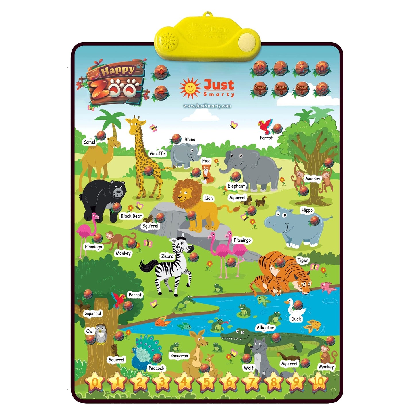 Just Smarty Zoo Animals Toddler Learning Toys | Sounds, Counting & Memory Games | Ages 3-6