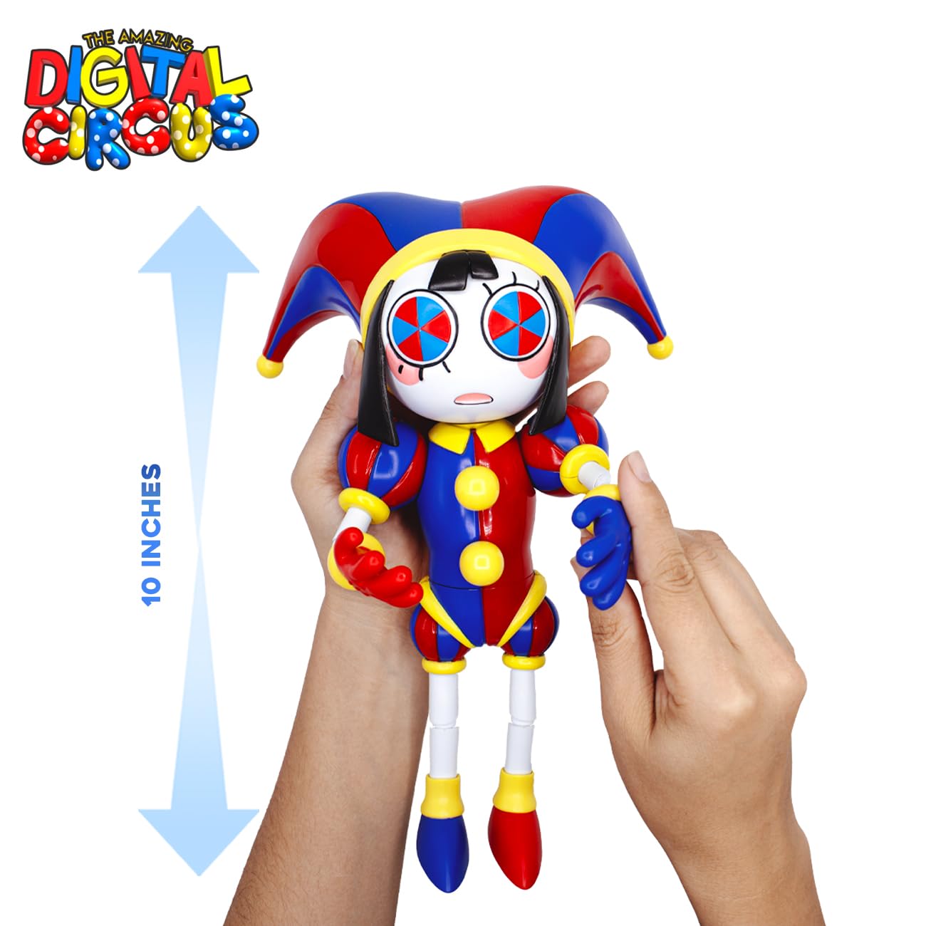 Just Toys Deluxe Pomni – 6-Inch Action Figure from The Amazing Digital Circus | Fully Articulated, Collector-Grade Detail, Display Stand & Accessories