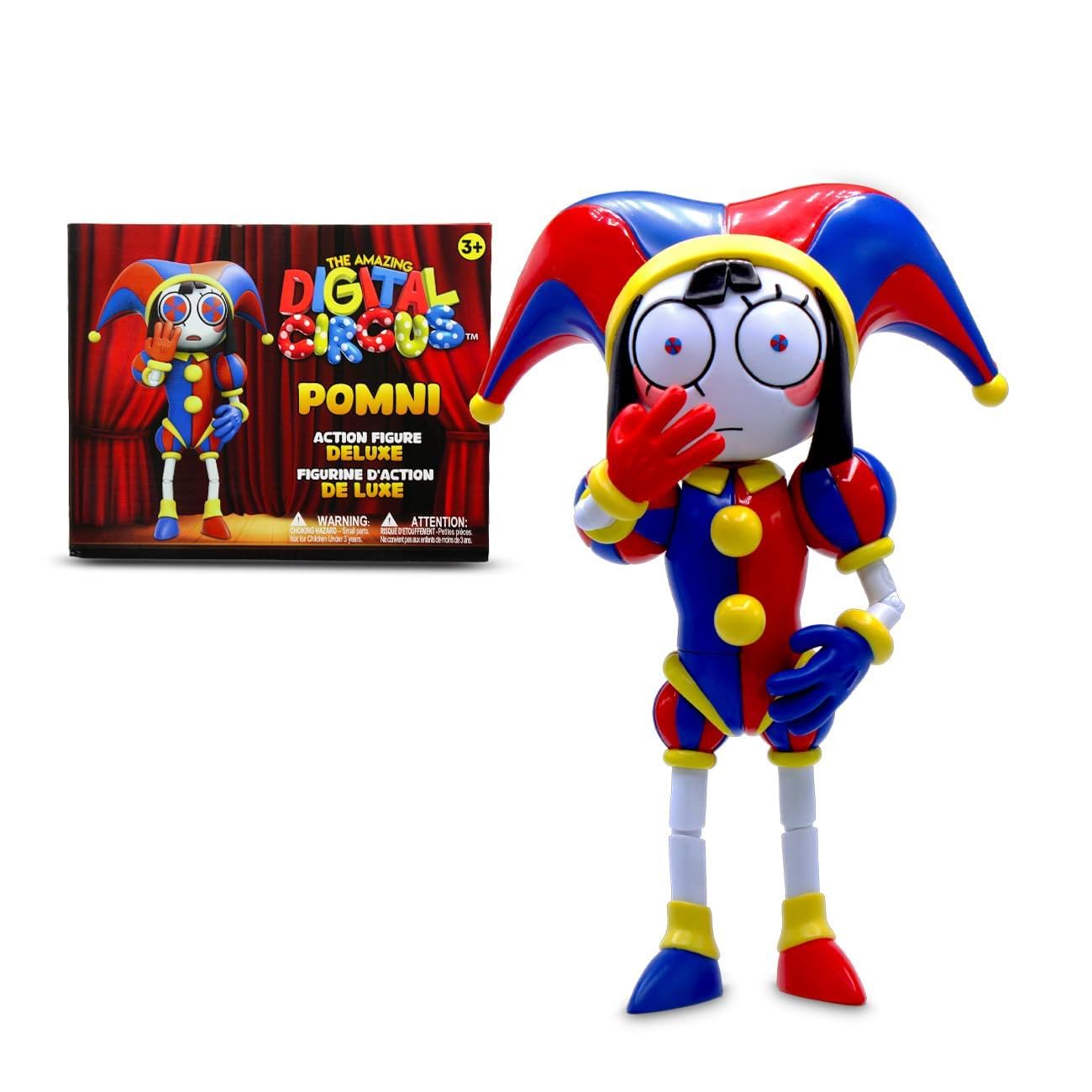 Just Toys Deluxe Pomni – 6-Inch Action Figure from The Amazing Digital Circus | Fully Articulated, Collector-Grade Detail, Display Stand & Accessories