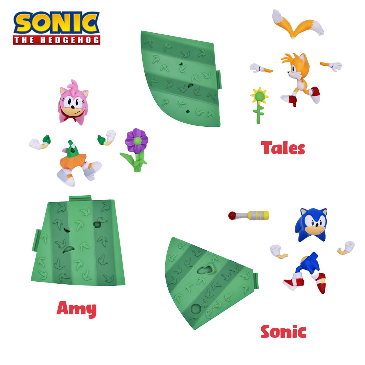 Sonic Craftables Series 4 Collector’s Box | Buildable Figures of Sonic, Tails, Knuckles, Amy Rose & Dr. Eggman | Just Toys LLC