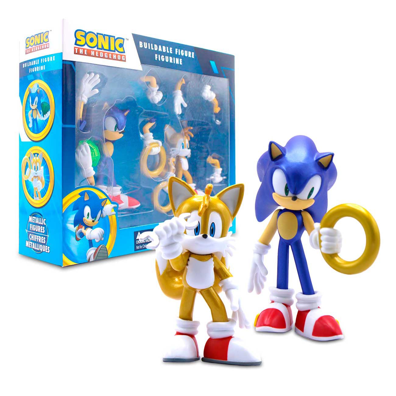 Official Sonic Metallic 4-Inch Action Figures – Buildable Arms & Window Box Display | Just Toys LLC