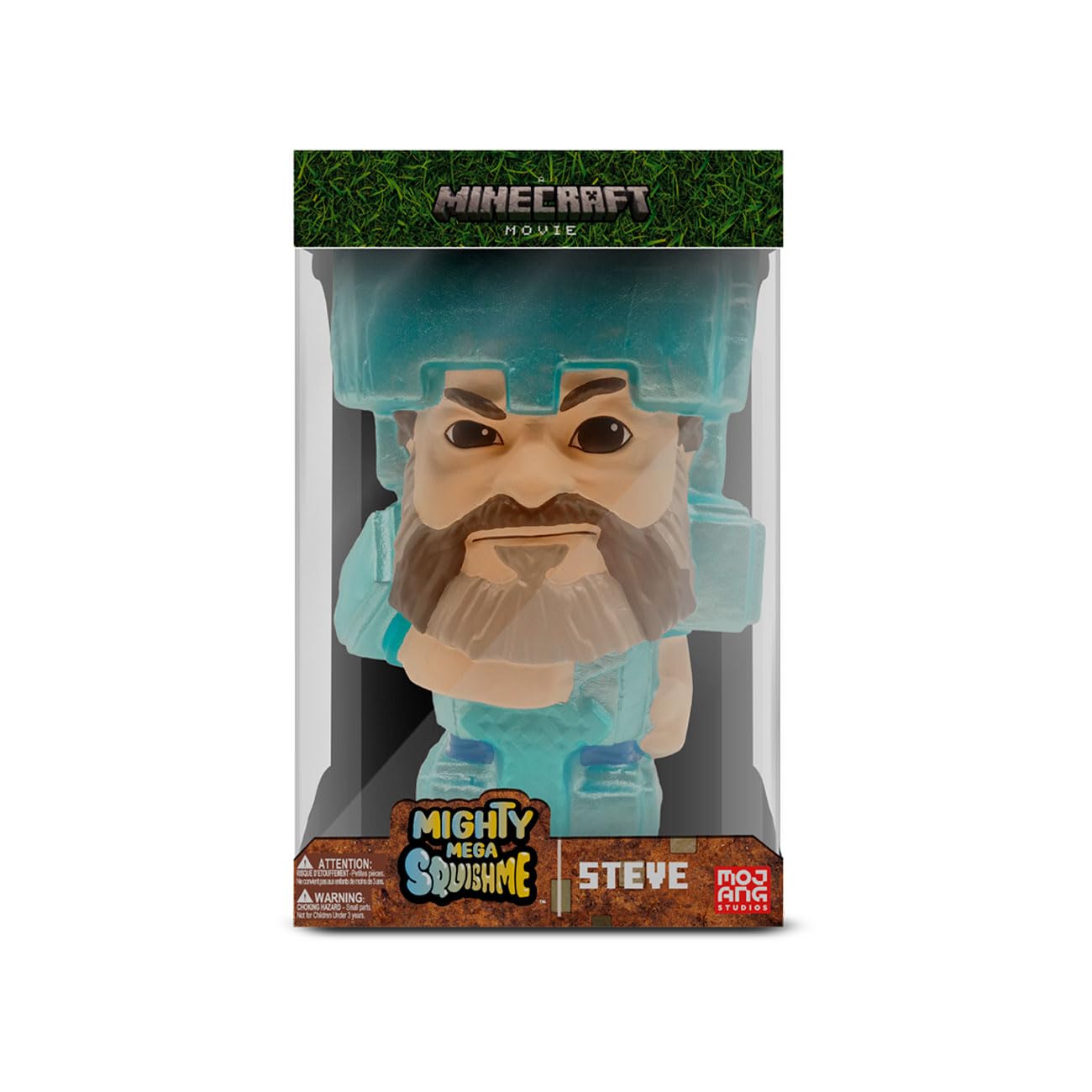 Minecraft Mighty Mega Squishme Diamond Steve Toy 12in – Official Minecraft Movie Character | Just Toys LLC