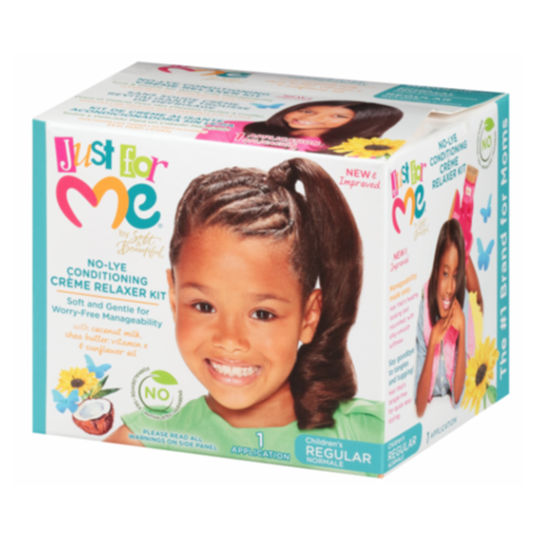Just for Me No Lye Conditioning Creme Relaxer Kit Regular Strength for Gentle Straightening & Healthy Hair