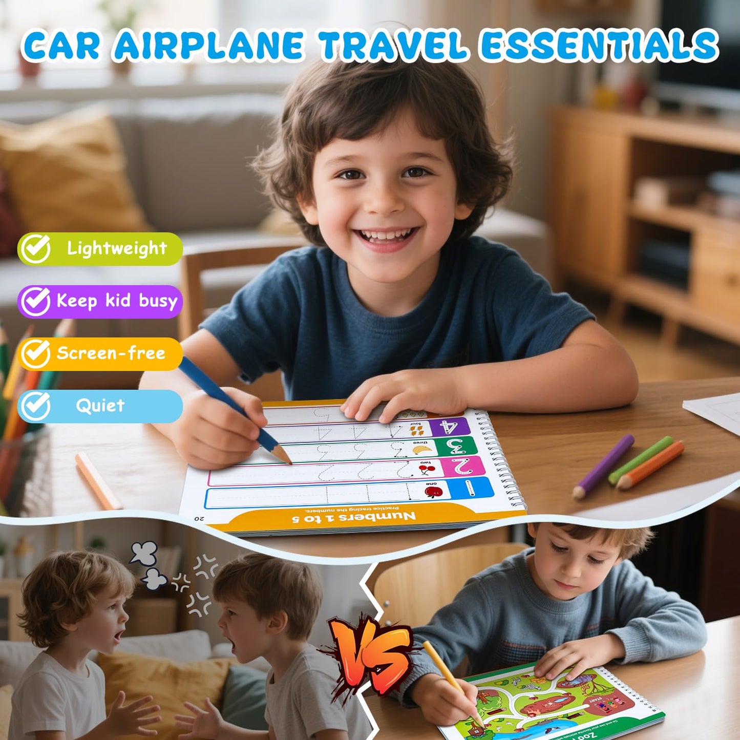 Justification leftBC Preschool Dry Erase Workbook – A-Z Tracing, Shapes & Lines for Ages 3-5