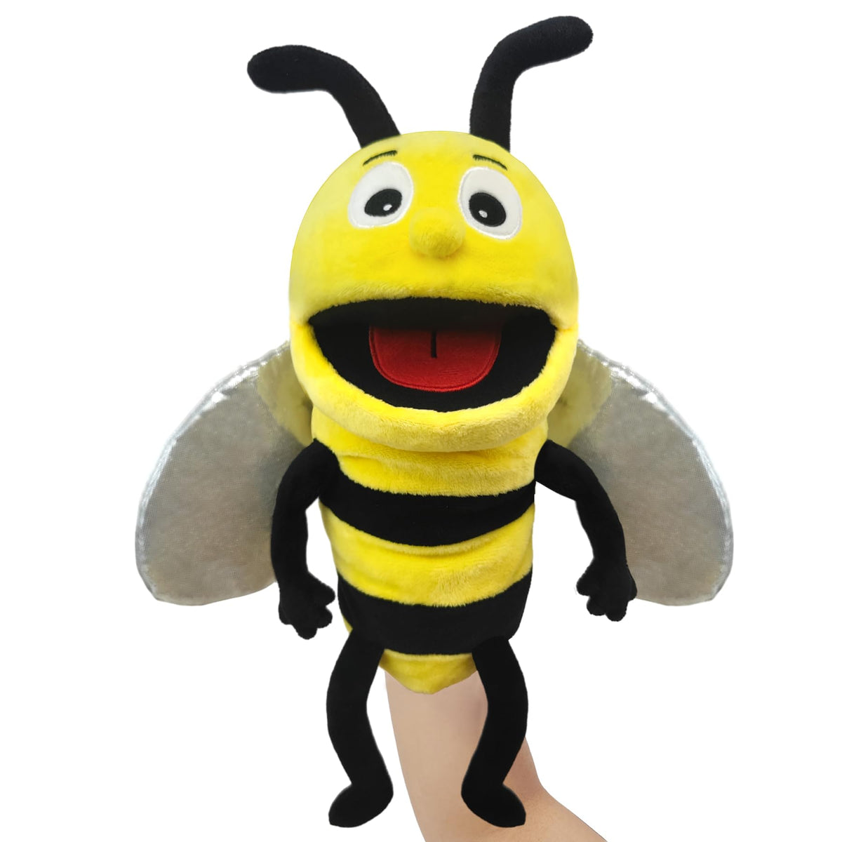 JUSTQUNSEEN Hand Puppet 13-Inch Plush Insect Puppets – Moveable Mouth for Kids