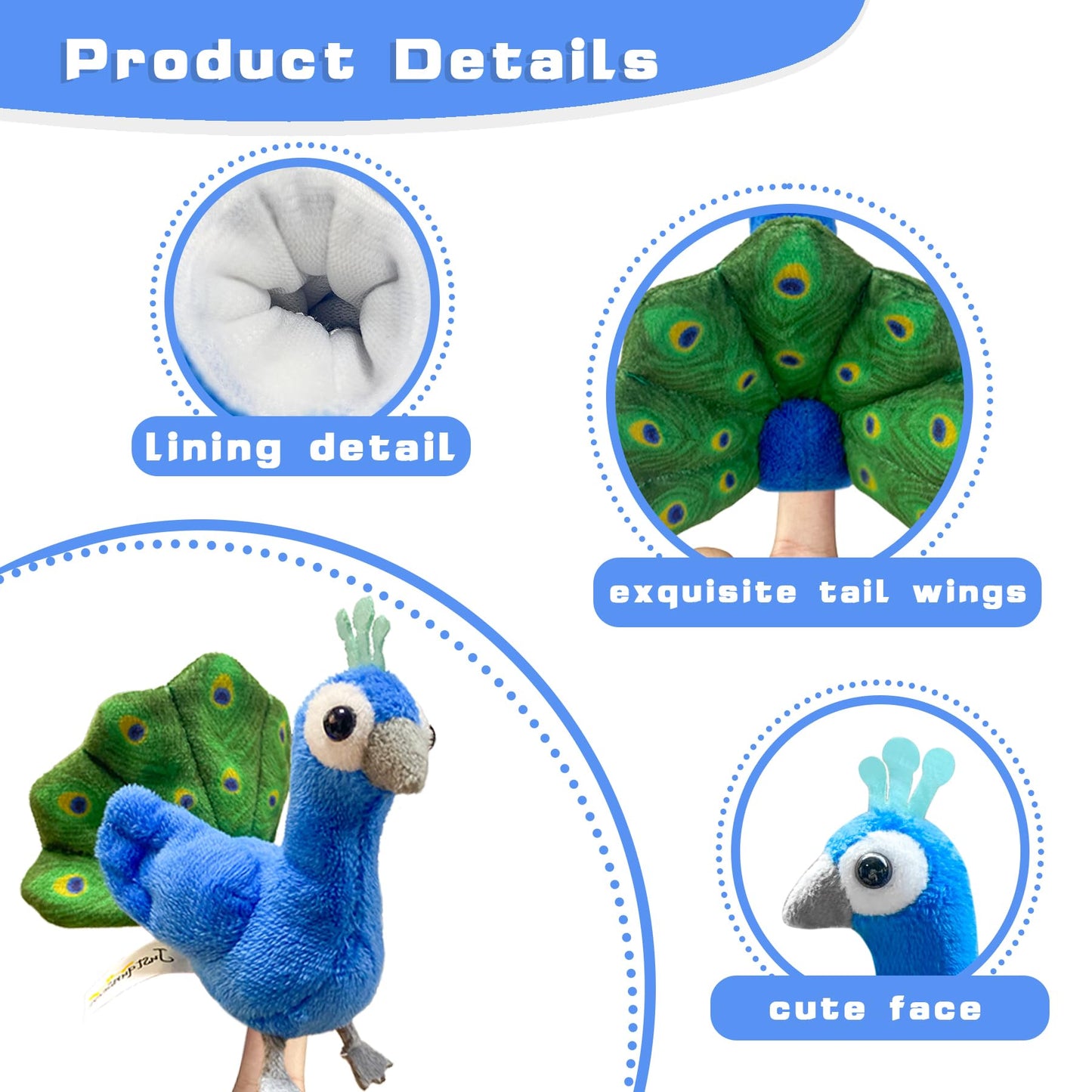 JUSTQUNSEEN 6pcs Bird Finger Puppets Set – Cute Animal Puppets for Storytelling & Role-Play