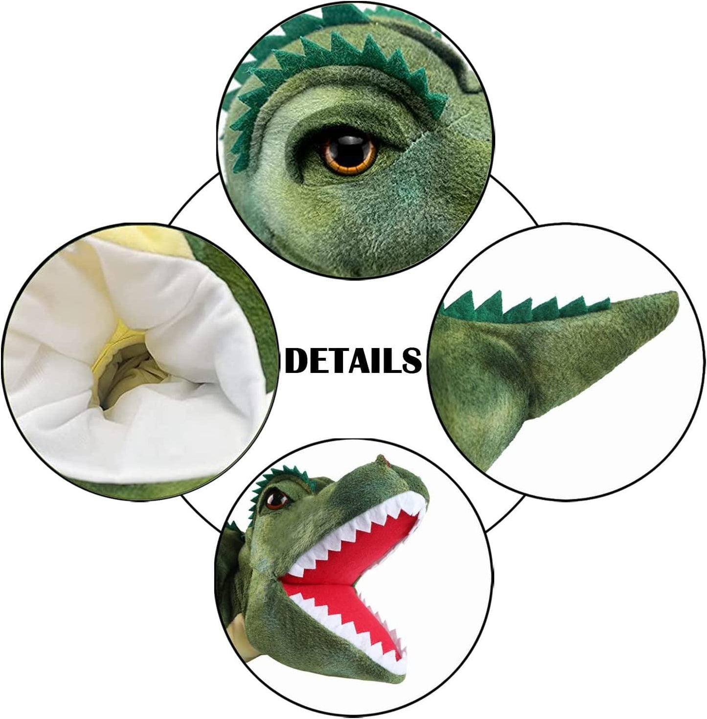 JUSTQUNSEEN Dinosaur Hand Puppets for Kids – Plush Puppet Toys