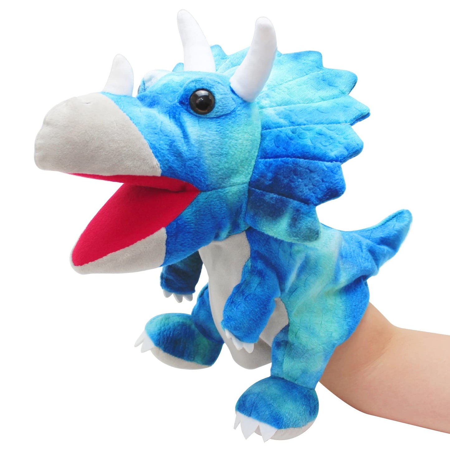 JUSTQUNSEEN Dinosaur Hand Puppets for Kids – Colorful Plush Puppets for Role Play