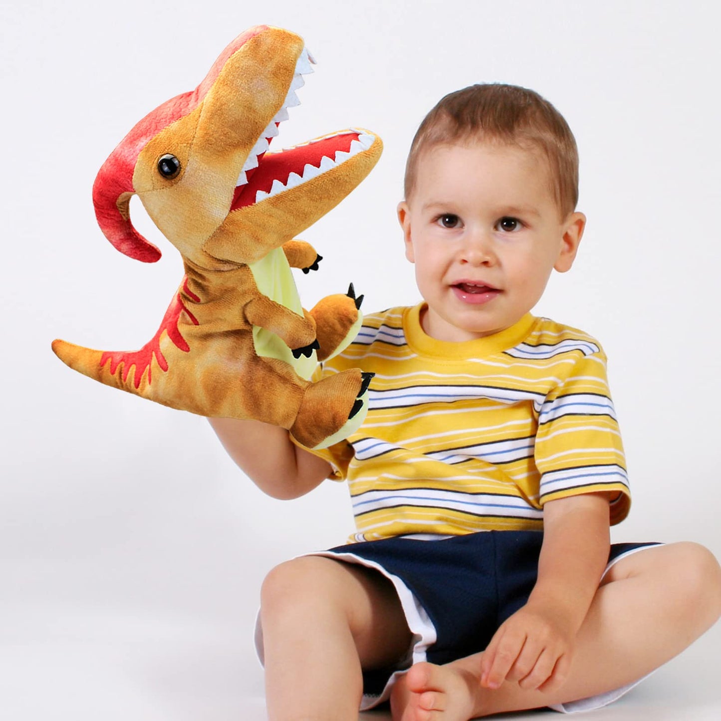 JUSTQUNSEEN Dinosaur Hand Puppets for Kids | Plush Dinosaur Toys