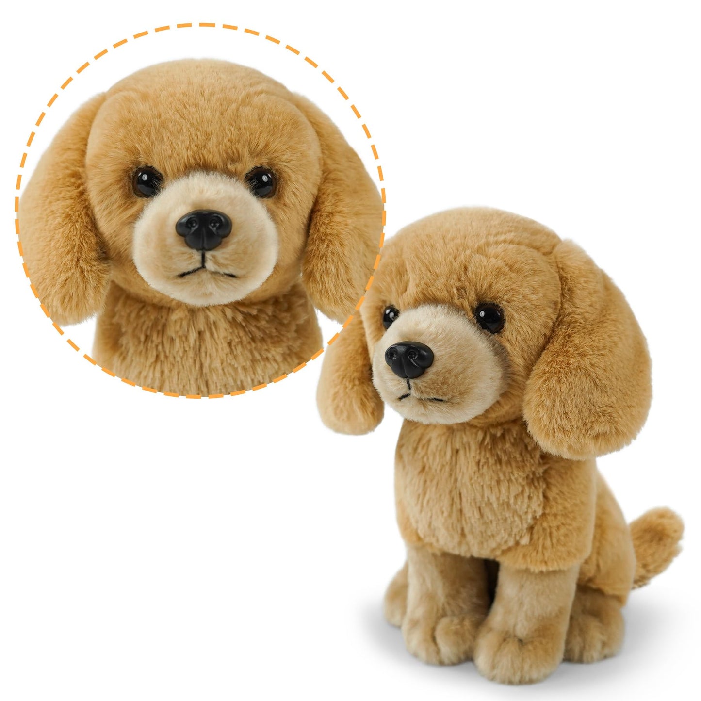 JUSTQUNSEEN Golden Retriever Stuffed Animal - Realistic 9-Inch Plush Toy for Kids