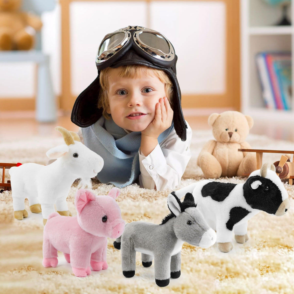 JUSTQUNSEEN Pigs 8-Inch Plush Stuffed Animal Toy – Cute Farm Animals for Kids