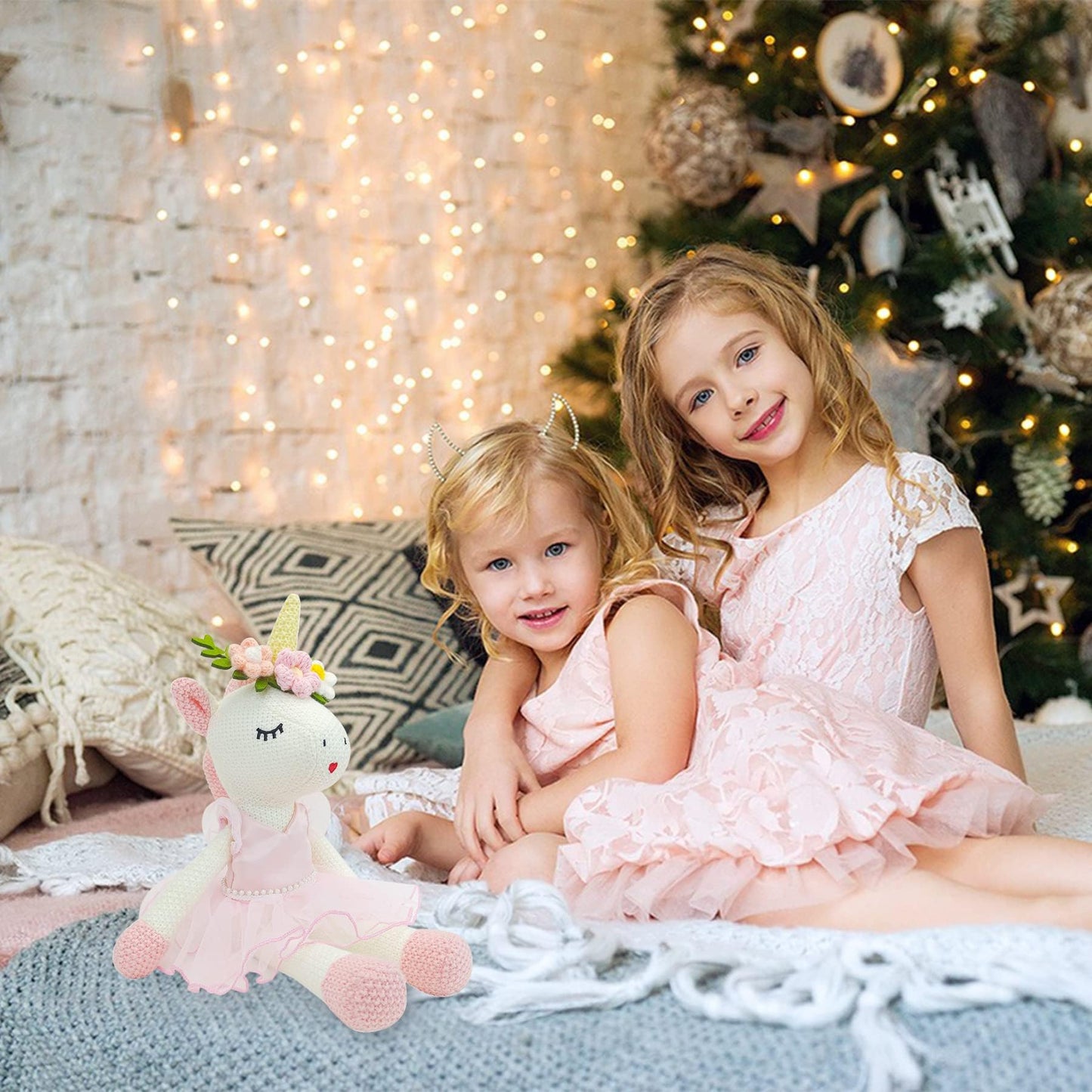JUSTQUNSEEN Unicorn Stuffed Animals Plush – Pink Ballet Unicorn Toy for Girls