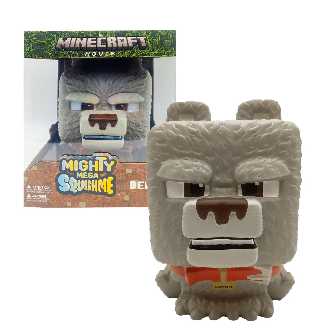 Minecraft Mighty Mega Squishme Dennis The Wolf 12-Inch Slow-Rise Squishy Toy | Just Toys LLC Official Merchandise