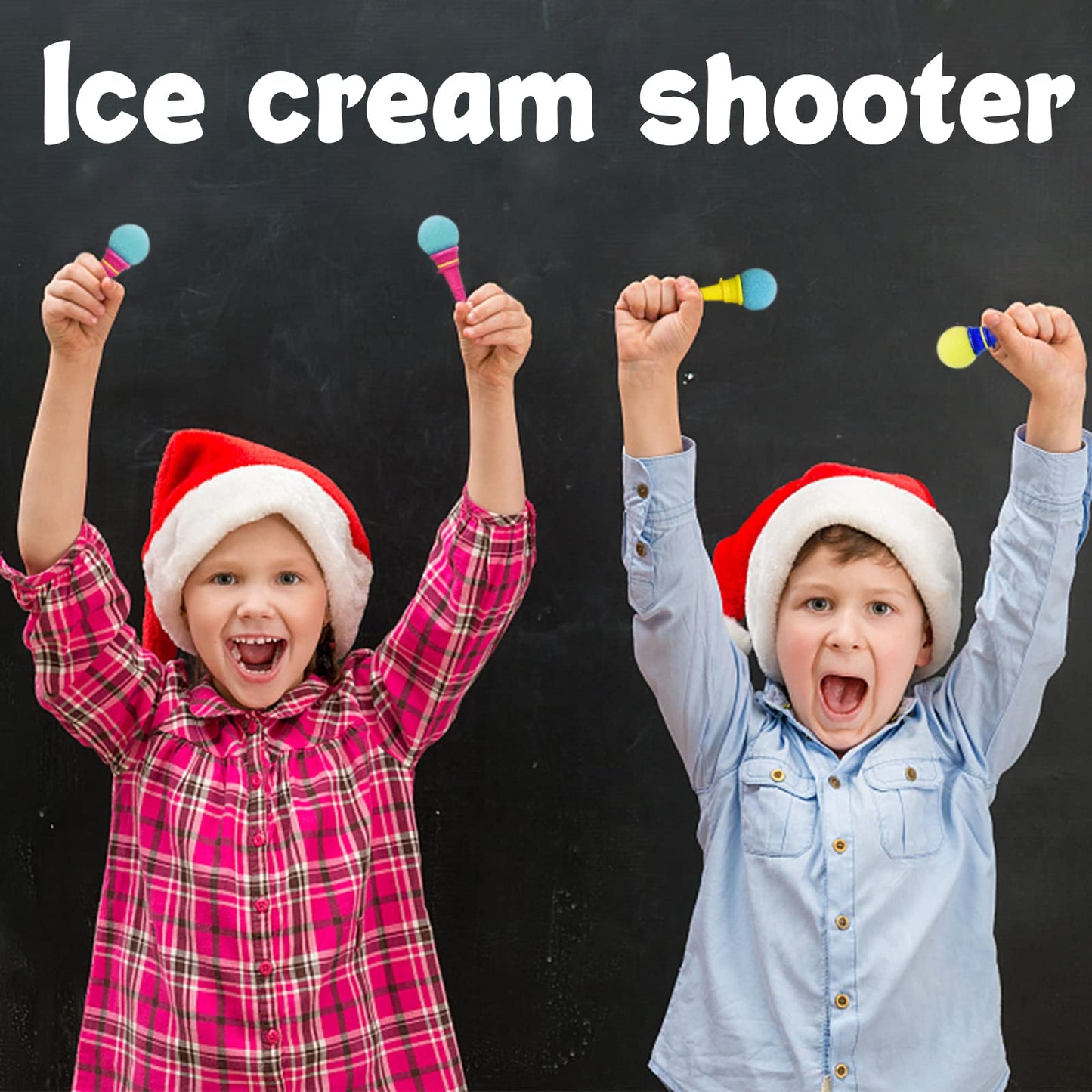 Juuxncgv 30PCS Ice Cream Shooters Toy - 4-Inch Foam Ball Launcher Set for Kids | Party Favors & Carnival Prizes