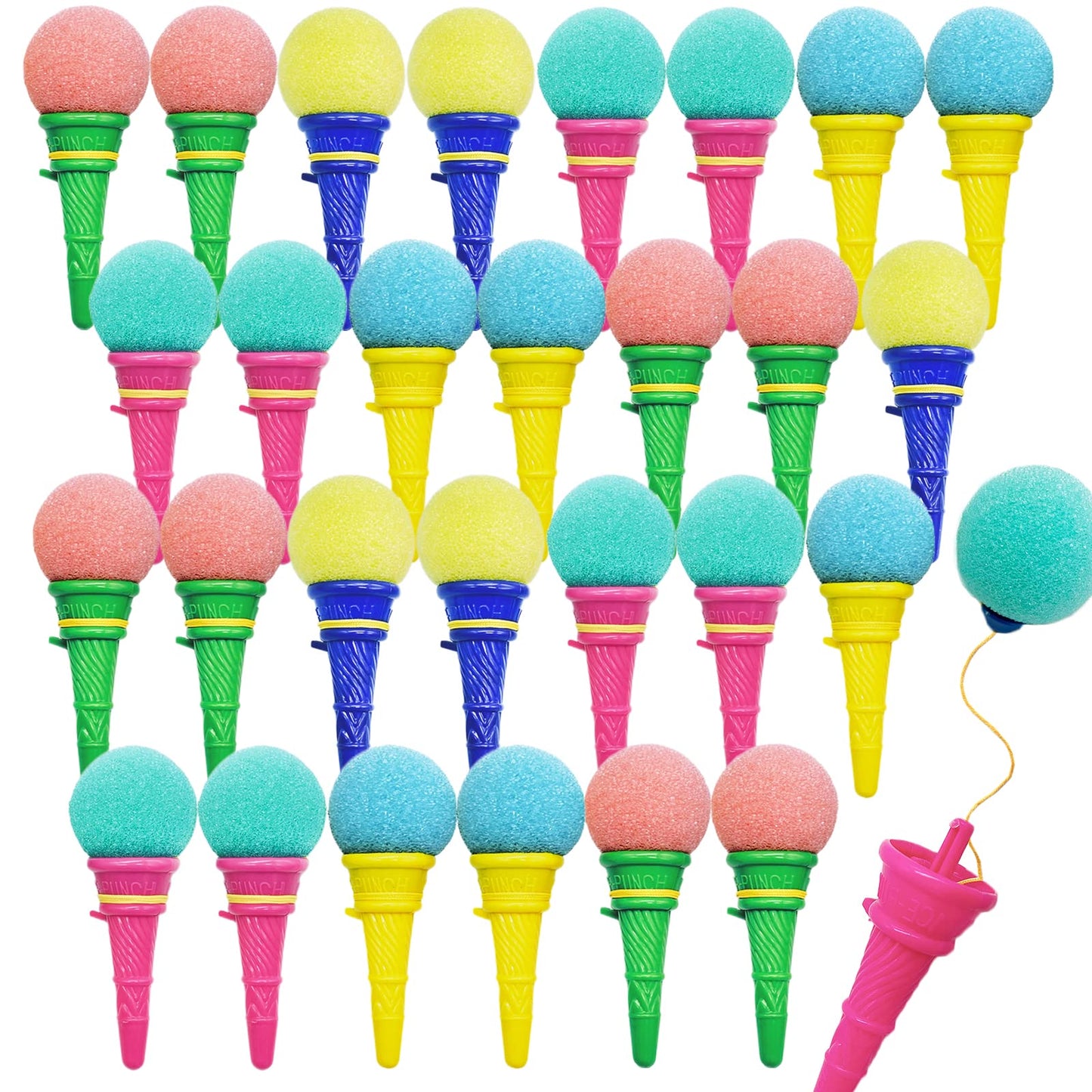 Juuxncgv 30PCS Ice Cream Shooters Toy - 4-Inch Foam Ball Launcher Set for Kids | Party Favors & Carnival Prizes