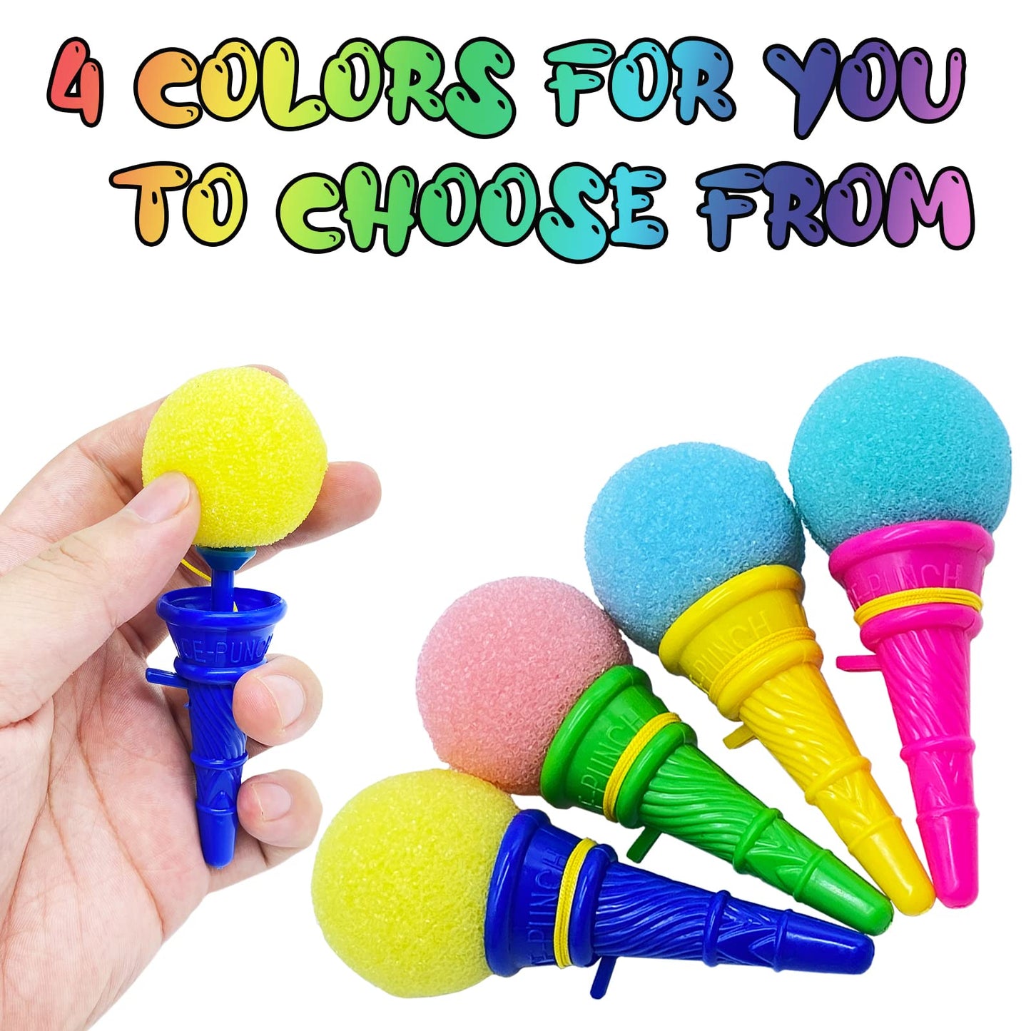 Juuxncgv 30PCS Ice Cream Shooters Toy - 4-Inch Foam Ball Launcher Set for Kids | Party Favors & Carnival Prizes