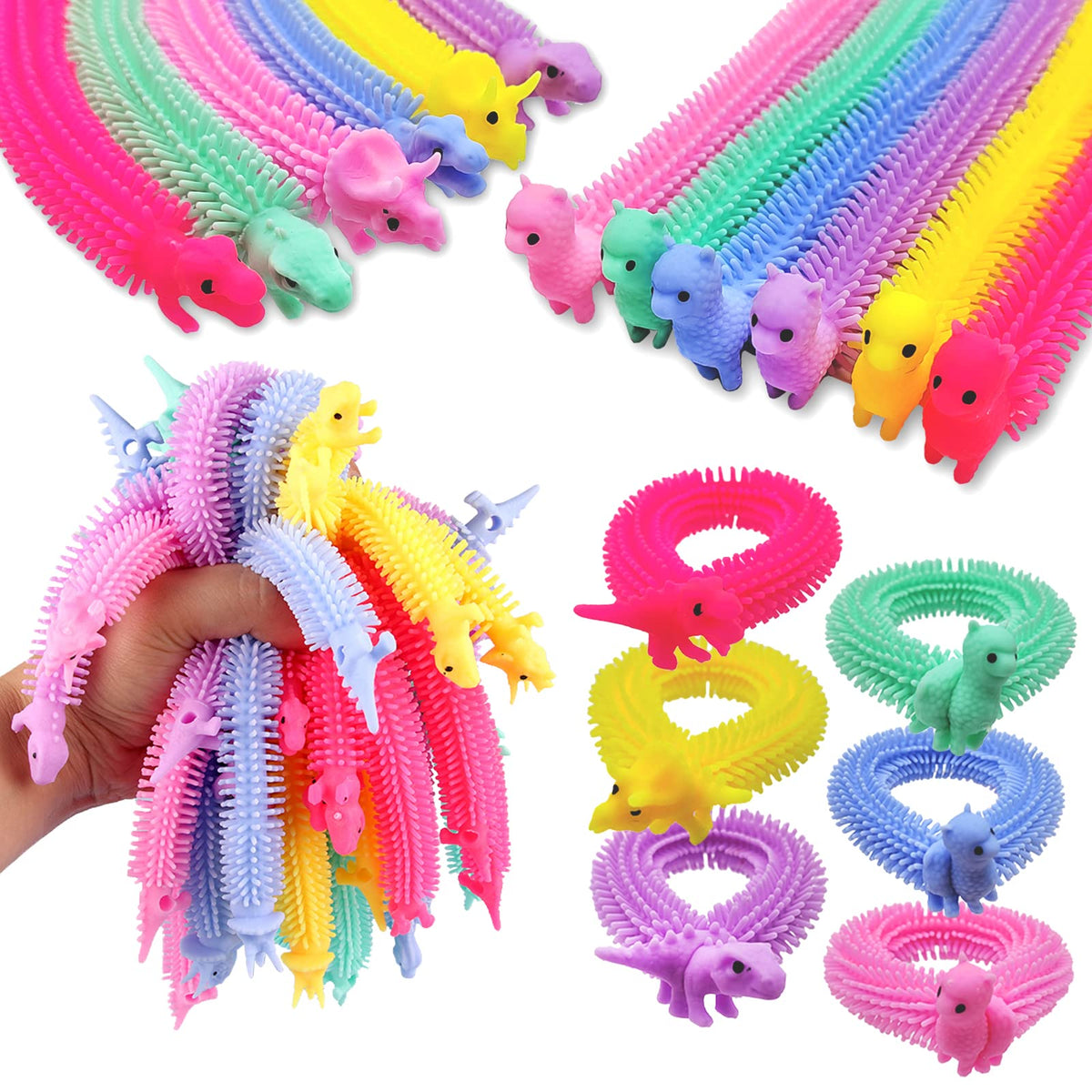 Juuxncgv 20 PCS Stretchy Fidget Toy – Colorful Stress Relief Strings for Kids & Adults