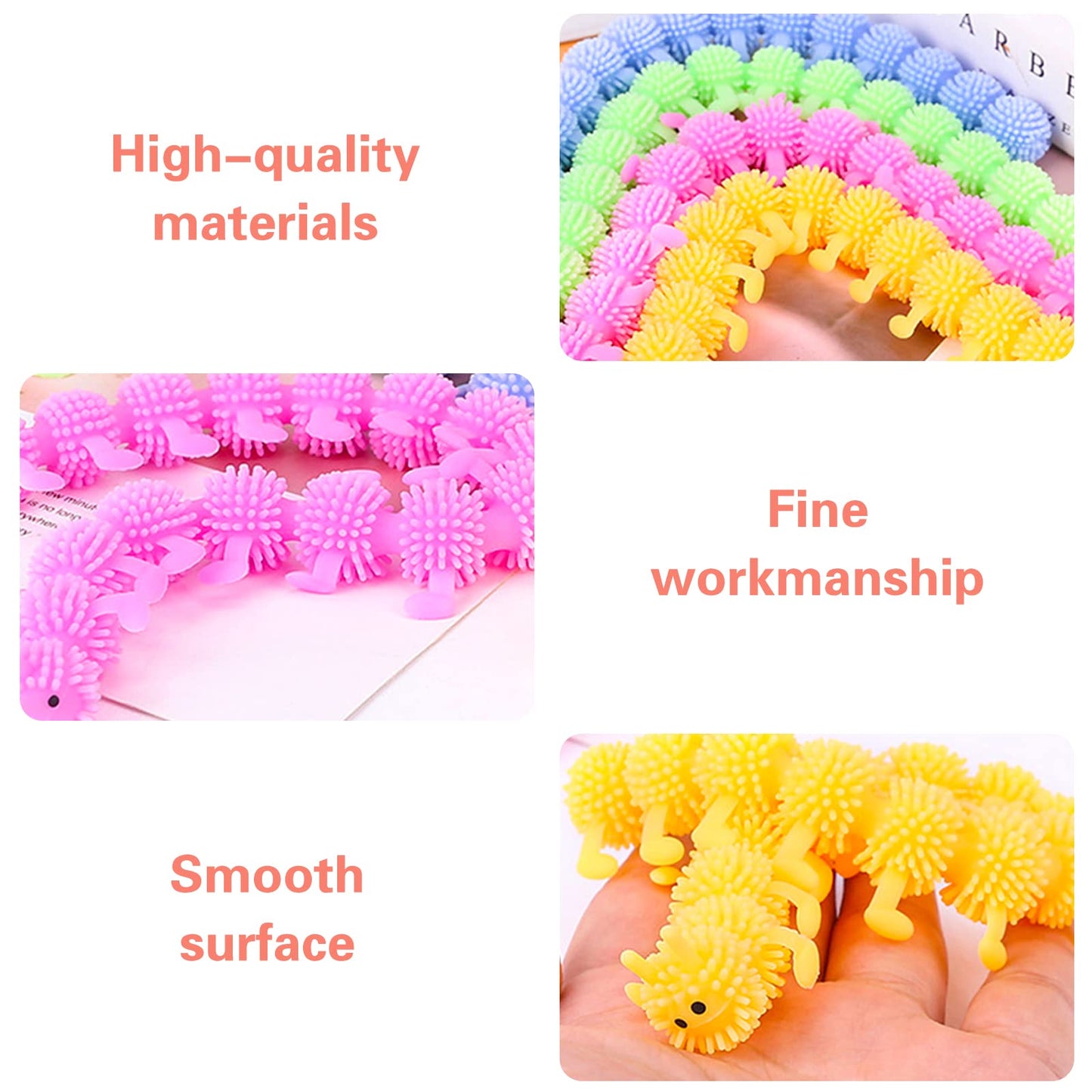 Juuxncgv 12 Pack Stretchy Fidget Toys – Colorful Sensory Strings for Focus and Calm