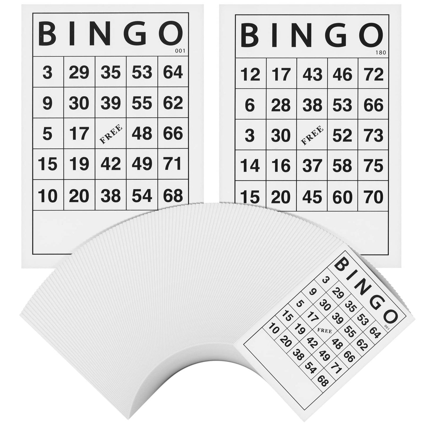 Juvale Bingo Paper Game Sheets – 180 Reusable Cards, 4x6 in, Bulk Adult Party Game Set
