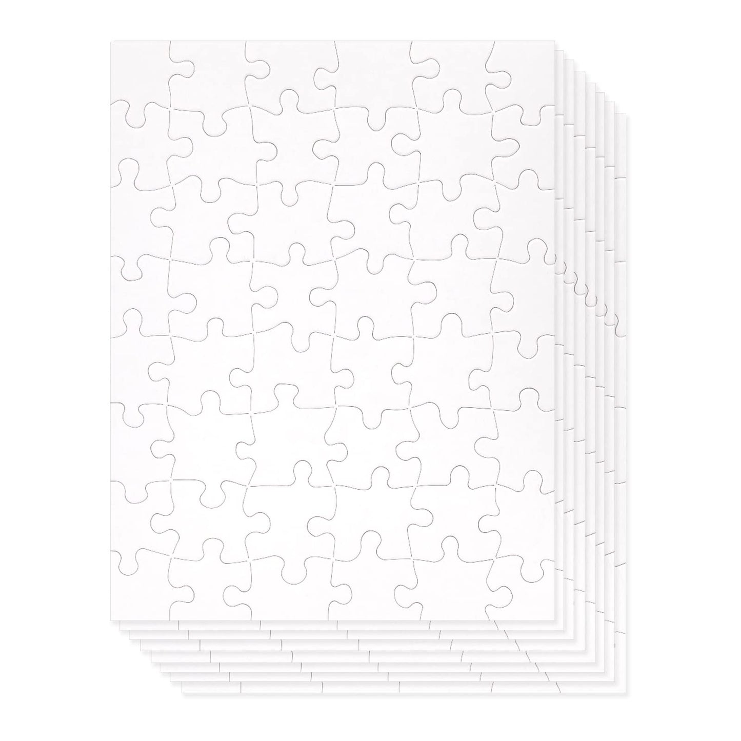 Juvale Blank Puzzles to Draw On – 36-Pack DIY Craft Blanks (48 Pieces Each, 8.5 x 11 in, White)