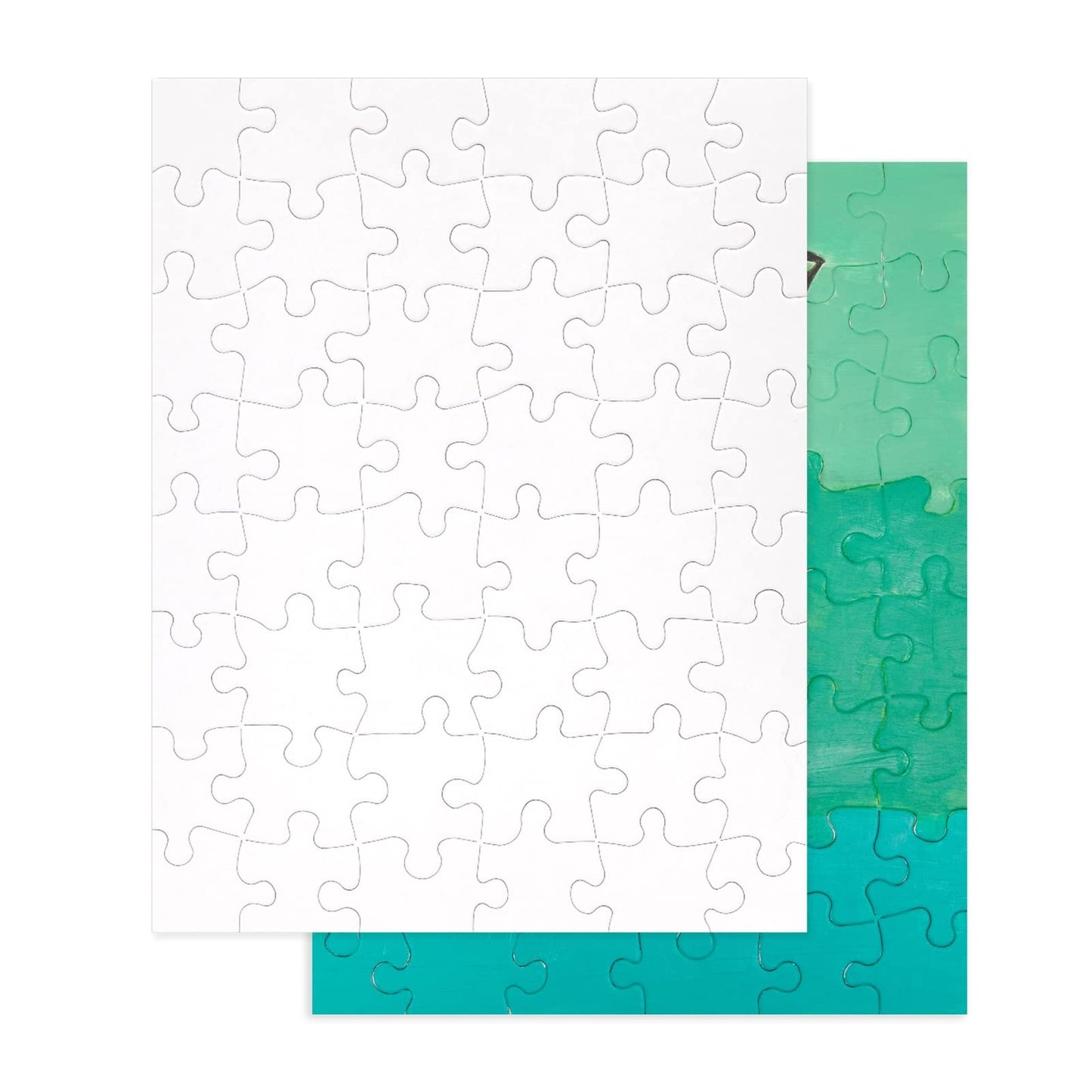 Juvale Blank Puzzles to Draw On – 36-Pack DIY Craft Blanks (48 Pieces Each, 8.5 x 11 in, White)