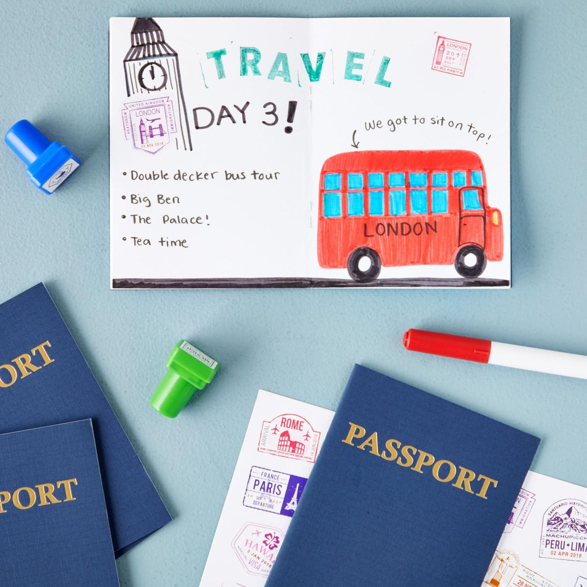 Juvale Kids Passport Book — 24-Pack, Blue Soft Cover, 4.1x5.6 in