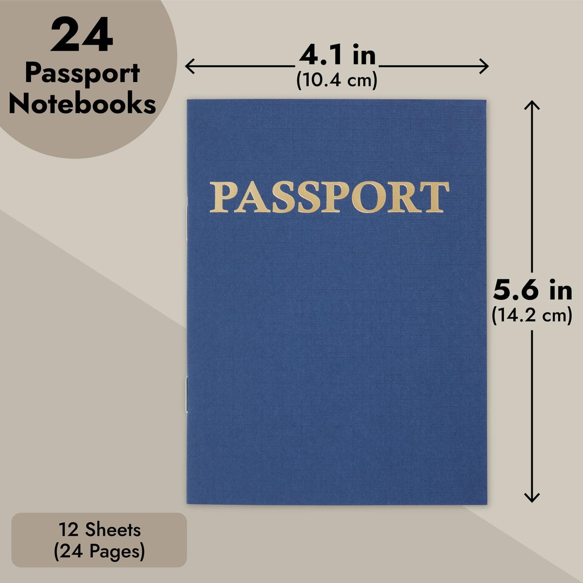 Juvale Kids Passport Book — 24-Pack, Blue Soft Cover, 4.1x5.6 in