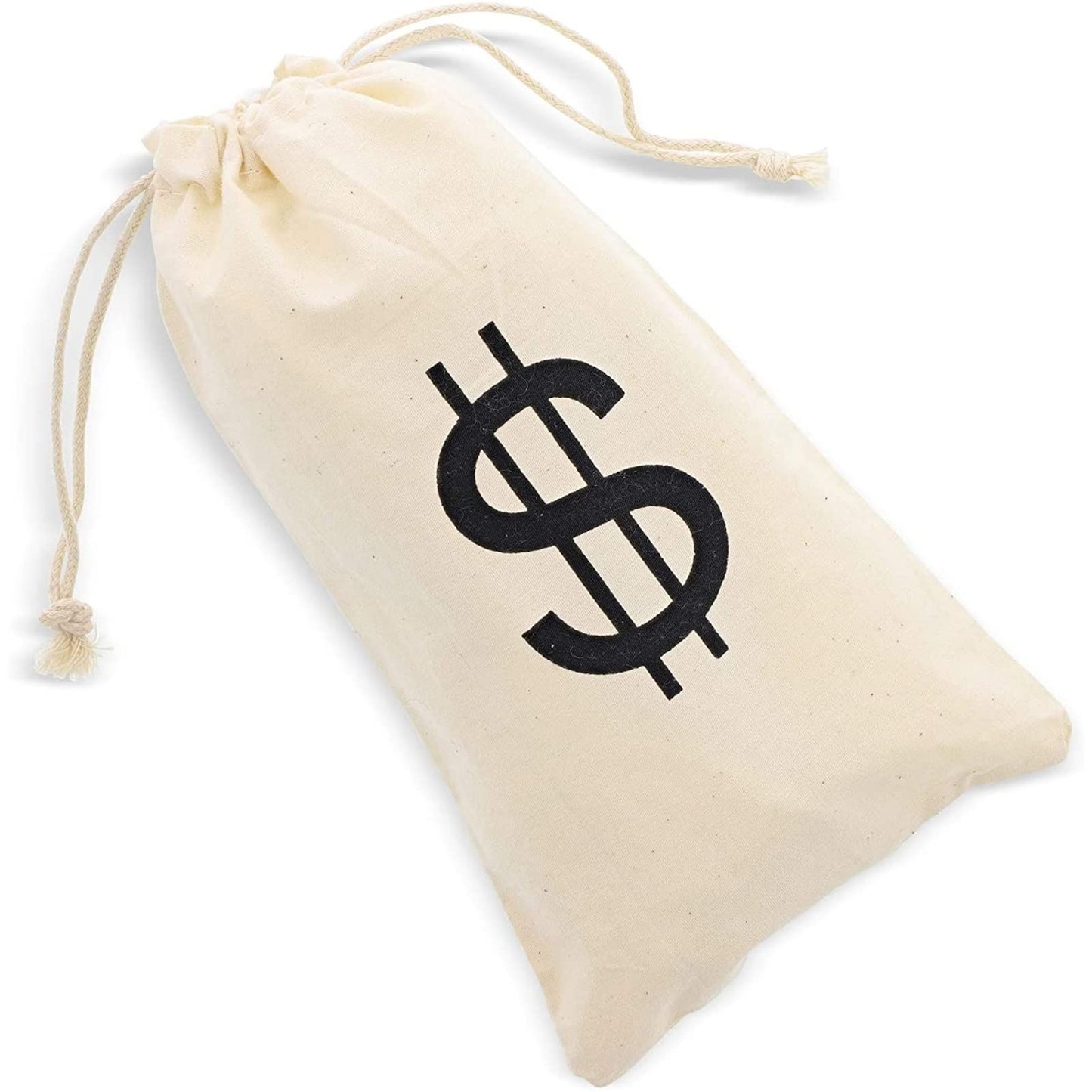 Juvale Money Bags Canvas Drawstring Pouches — 12 Pack (4.3 x 7 in) Beige