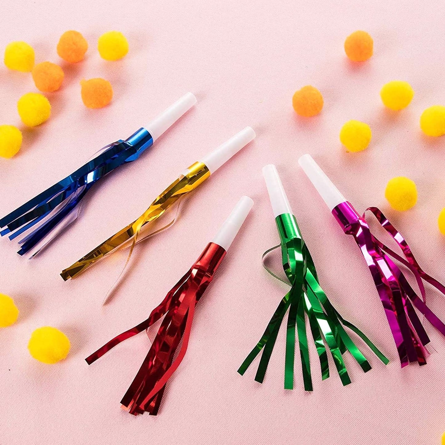 Juvale Party Noise Makers & Horns – 50-Pack Bulk Multicolor Blowers for Celebrations