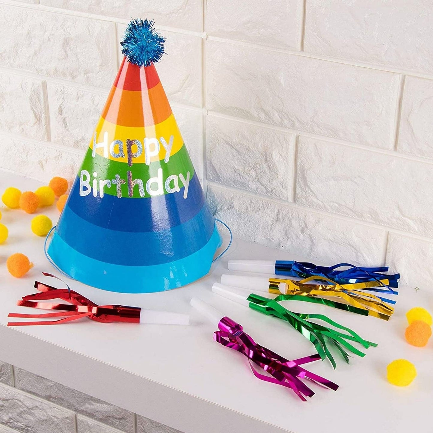 Juvale Party Noise Makers & Horns – 50-Pack Bulk Multicolor Blowers for Celebrations