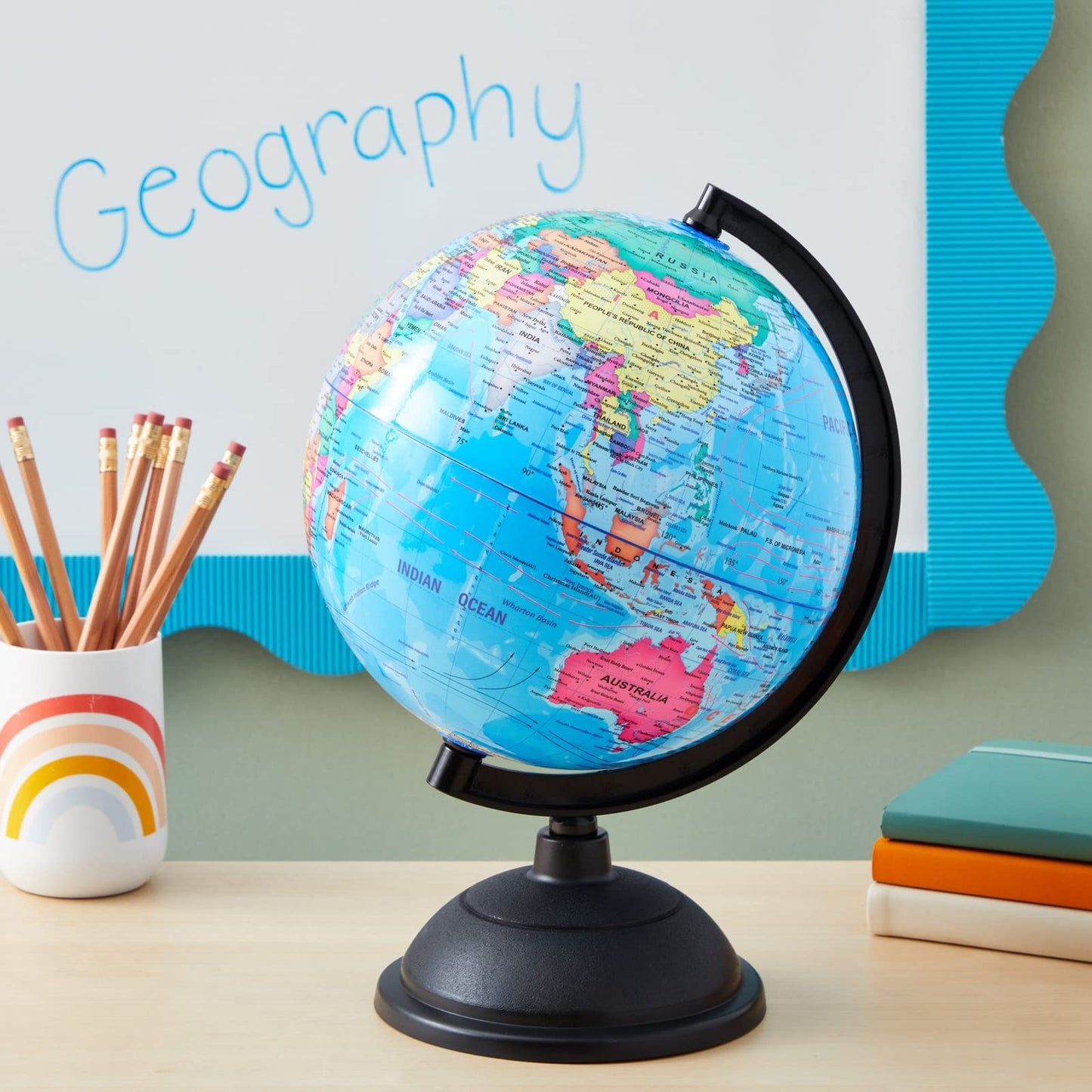 Juvale World Globe for Kids - 8-Inch Educational Globe with Stand | Classroom Decor