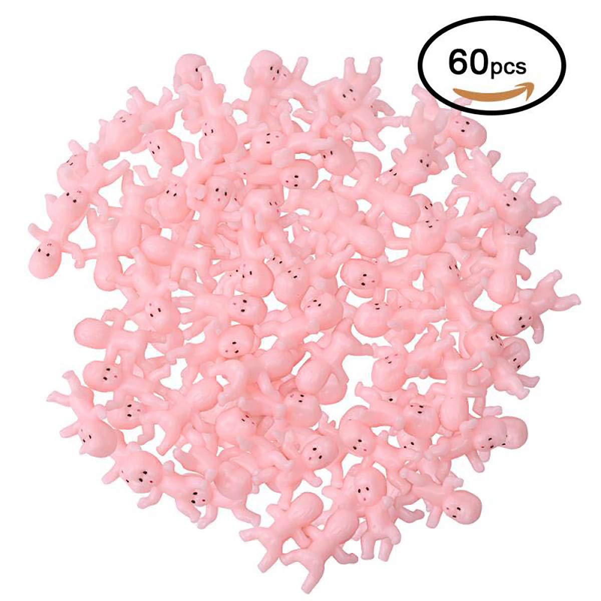 JUXINGDAZYF Plastic Babies for Baby Shower Game – 60 Mini Figurines for Ice Cubes, Cake Toppers & Party Favors