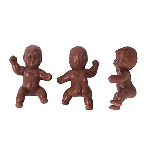 JUXINGDAZYF 36-Piece King Cake Babies – 1.2-Inch Mini Plastic Babies for Baby Shower, Ice Cubes, and Party Decor (Black)