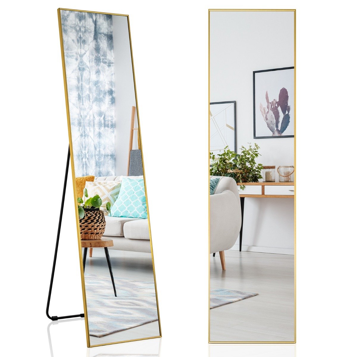 160 x 40cm Full Length Mirror with Shatter-proof Glass-Black