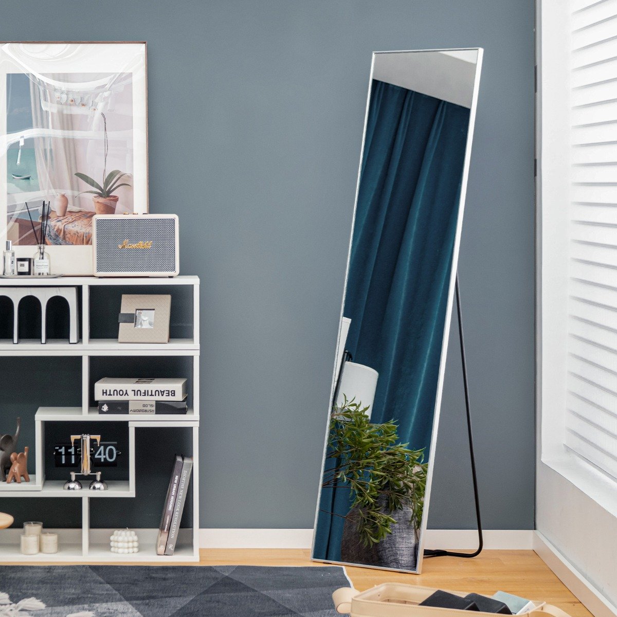 160 x 40cm Full Length Mirror with Shatter-proof Glass-Black