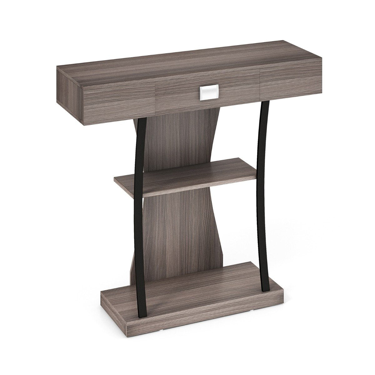 T-Shaped Console Table for Small Space-Black