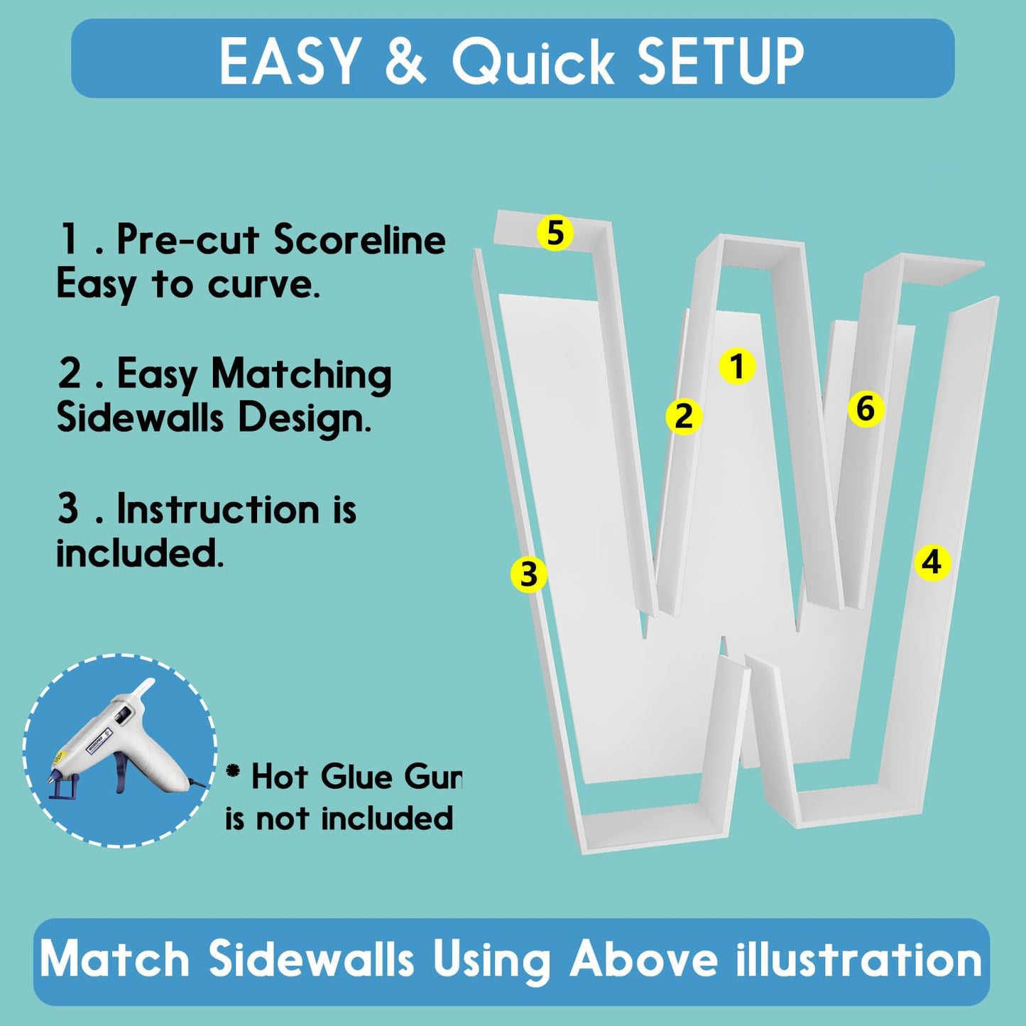 JW Passion 3ft Mosaic Balloon Frame Letters DIY Kit – Large Backdrop Decor for Parties