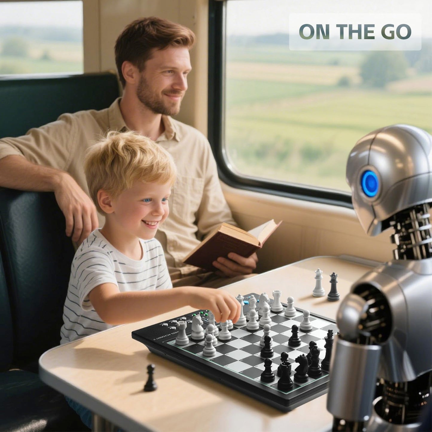 JWSCHESSSUN Advanced Electronic Chess Board | AI Voice Coach, ELO 2200+, Large Magnetic Pieces