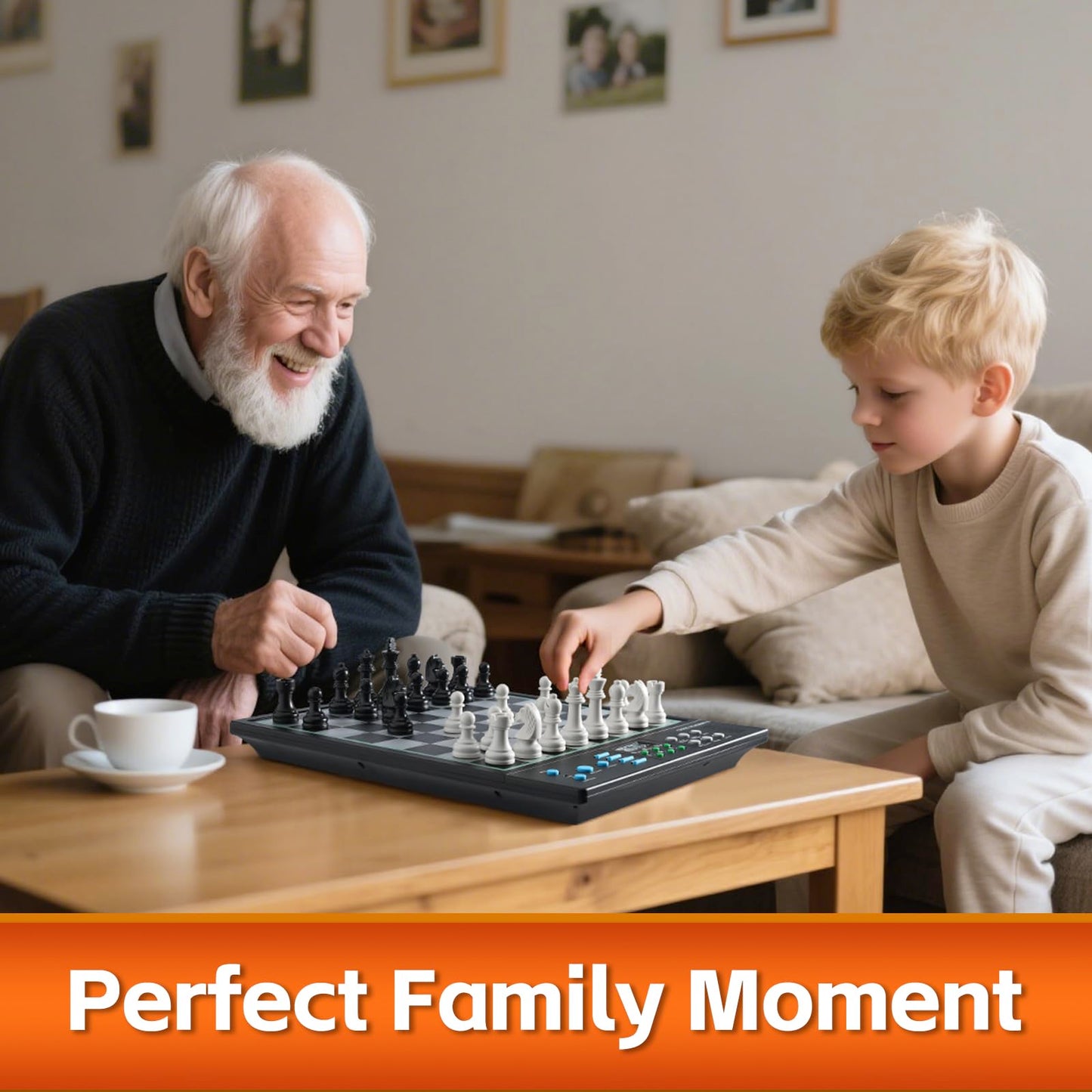 JWSCHESSSUN Advanced Electronic Chess Board | AI Voice Coach, ELO 2200+, Large Magnetic Pieces