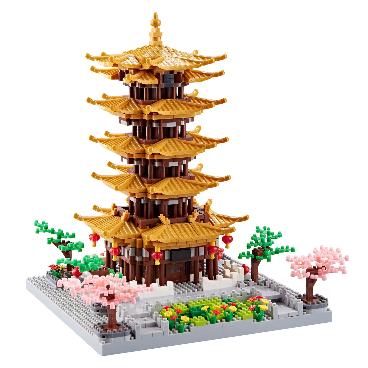JXRLMB Yellow Crane Tower Micro Building Blocks Set – 2200 Pcs, 6.9 x 6.9 x 8.7 in, 14+