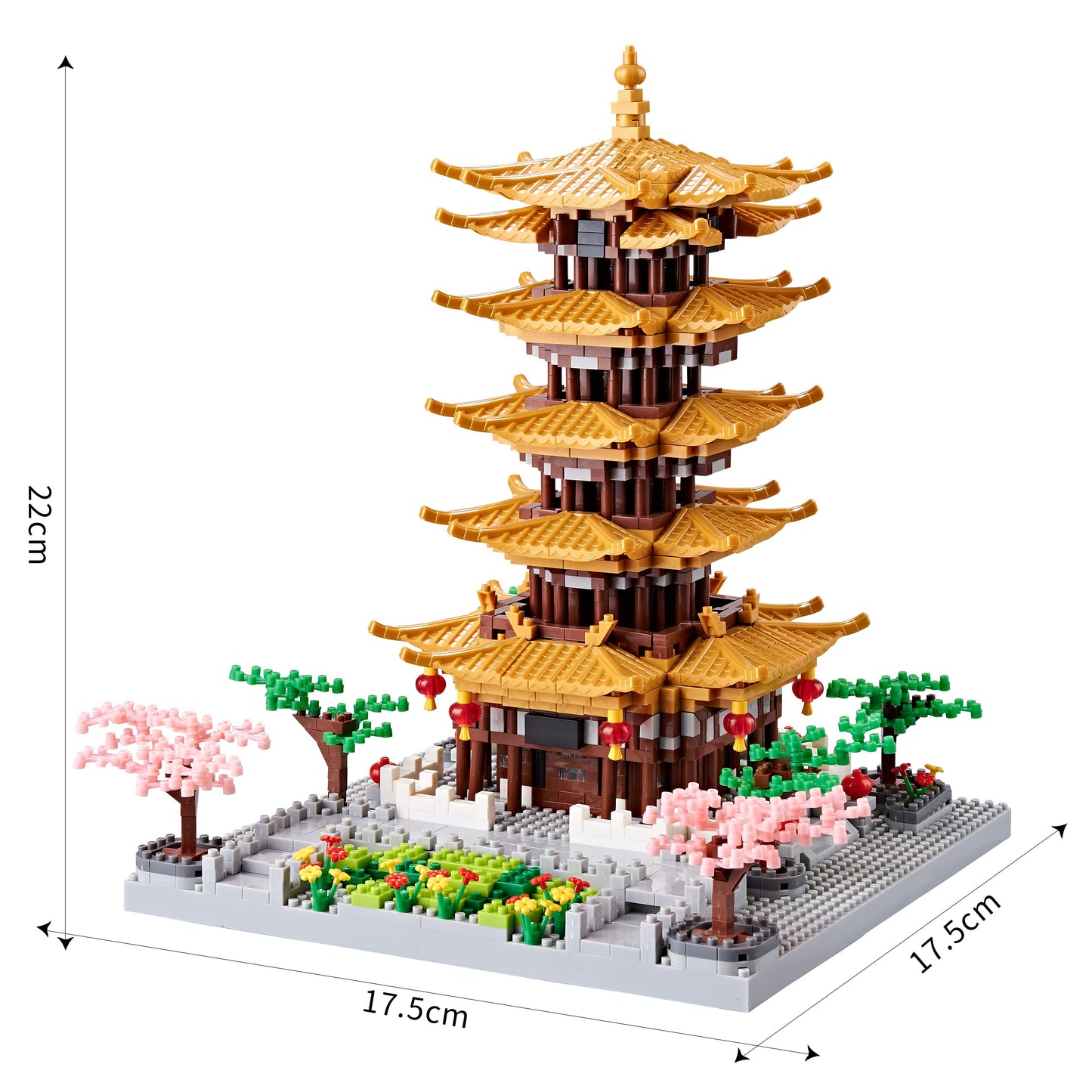 JXRLMB Yellow Crane Tower Micro Building Blocks Set – 2200 Pcs, 6.9 x 6.9 x 8.7 in, 14+
