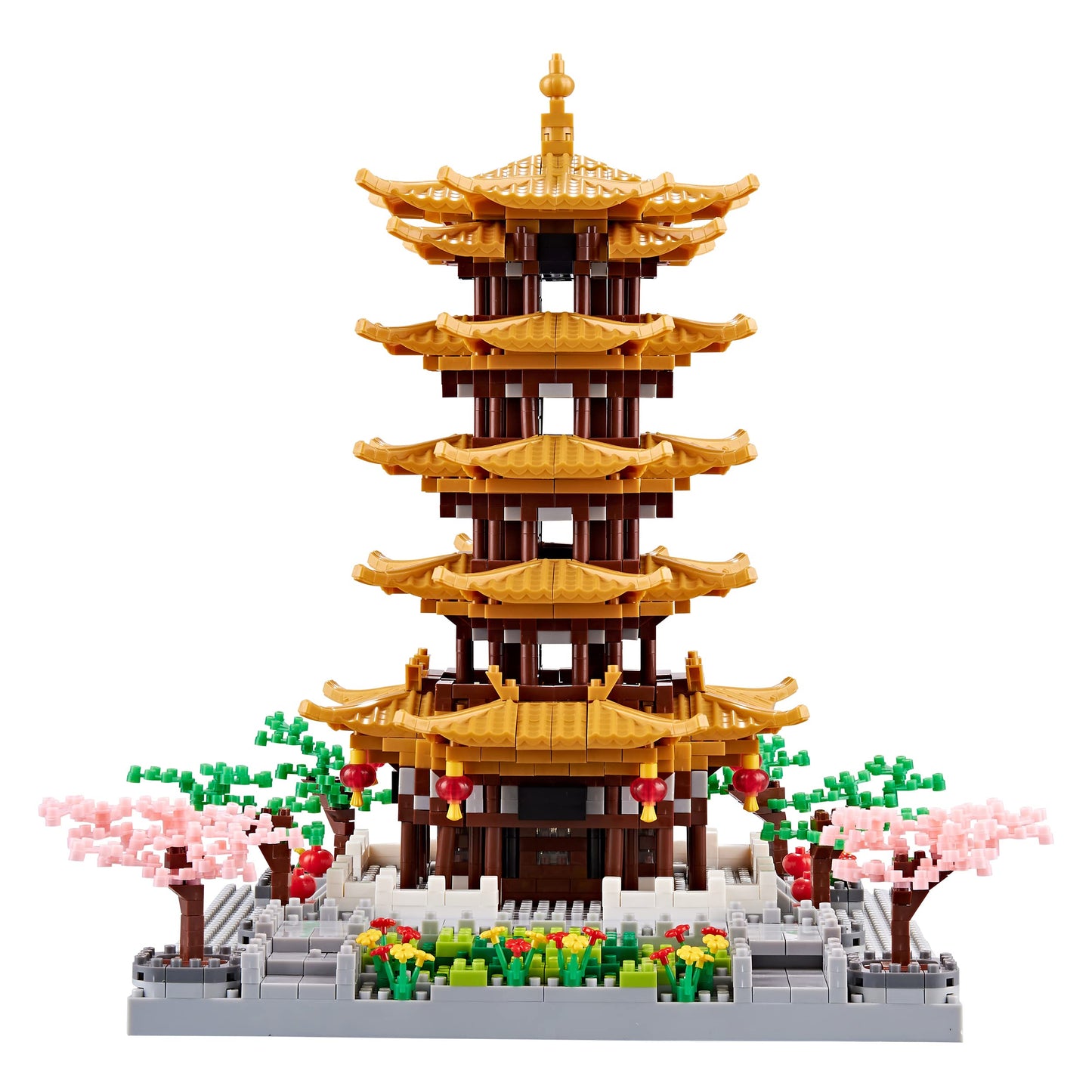 JXRLMB Yellow Crane Tower Micro Building Blocks Set – 2200 Pcs, 6.9 x 6.9 x 8.7 in, 14+