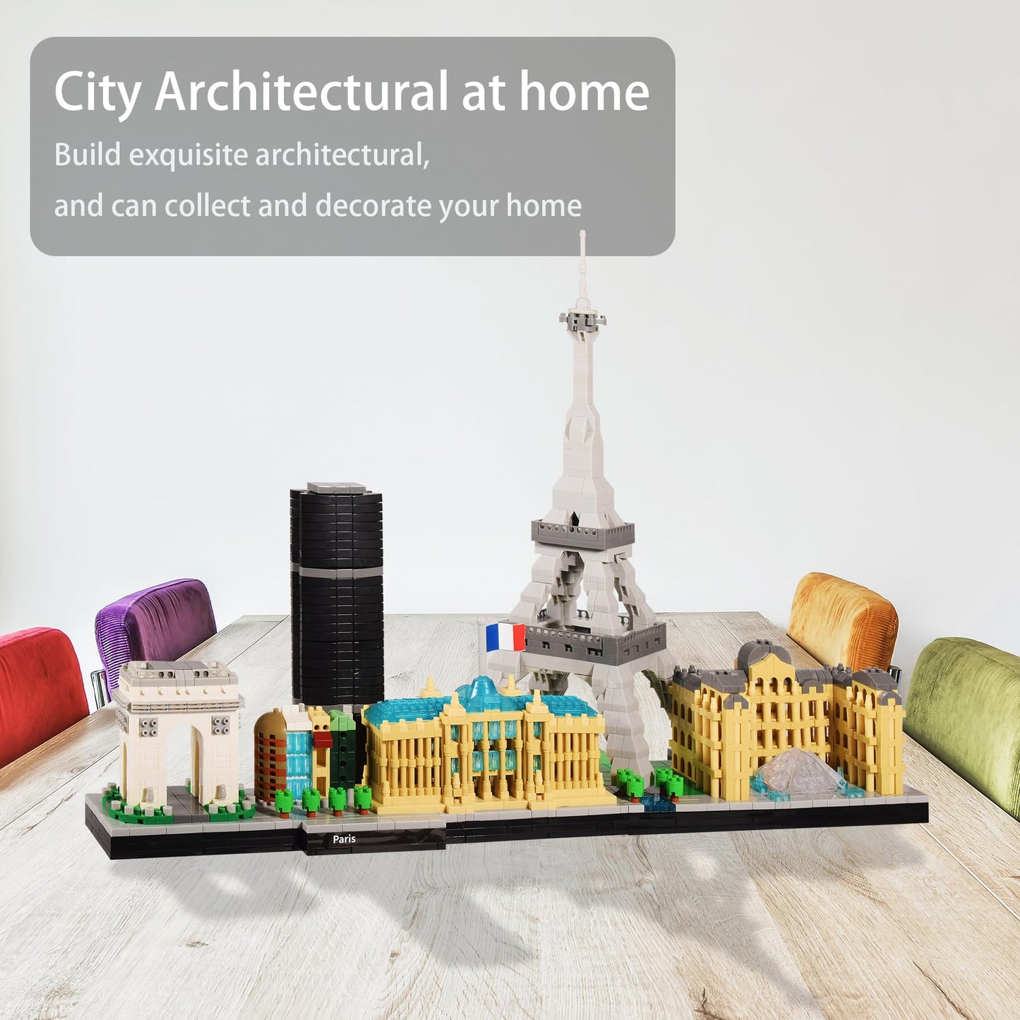 JXRLMB Paris Skyline Micro Building Blocks – 3680 PCS Architecture Kit with Eiffel Tower & Louvre
