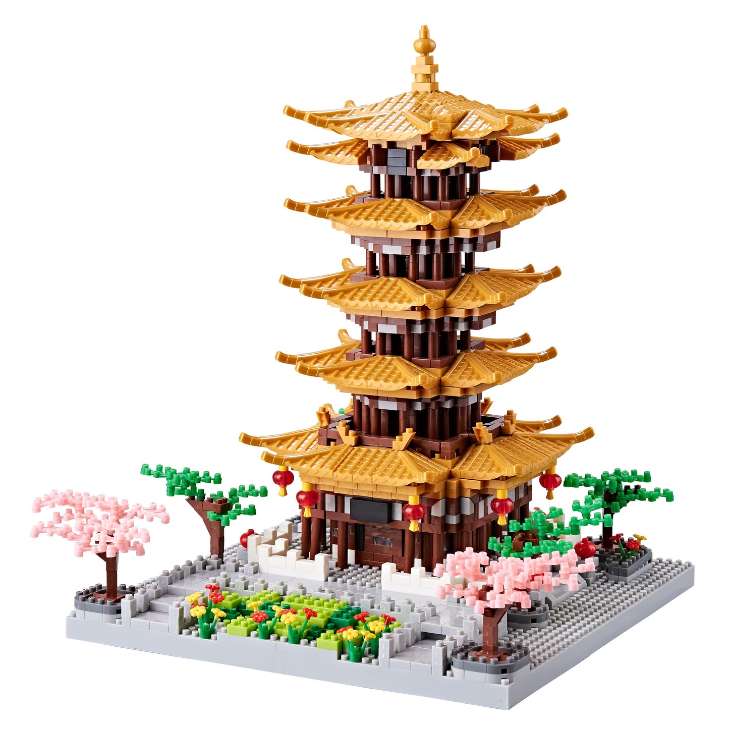JXRLMB Yellow Crane Tower Micro Building Blocks Set – 2200 Pcs, 6.9 x 6.9 x 8.7 in, 14+