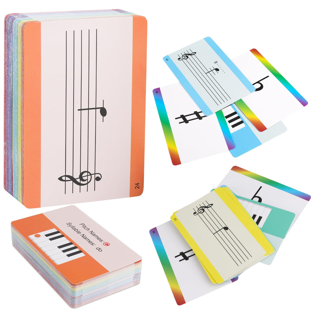 JYCSTE Music Flash Cards – 54 Piano Notes & Theory for Keyboard Learning