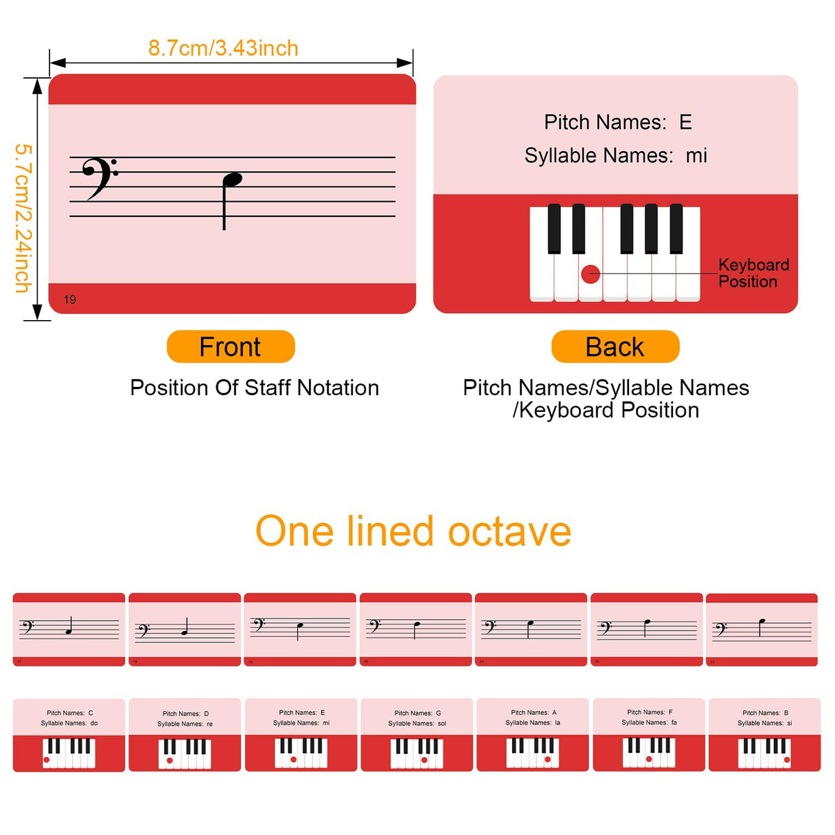 JYCSTE Music Flash Cards – 54 Piano Notes & Theory for Keyboard Learning